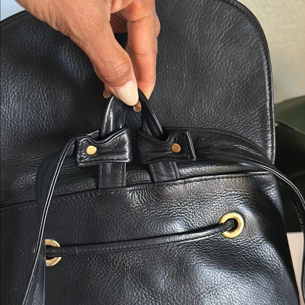 Black Leather Backpack - Picture 11 of 16